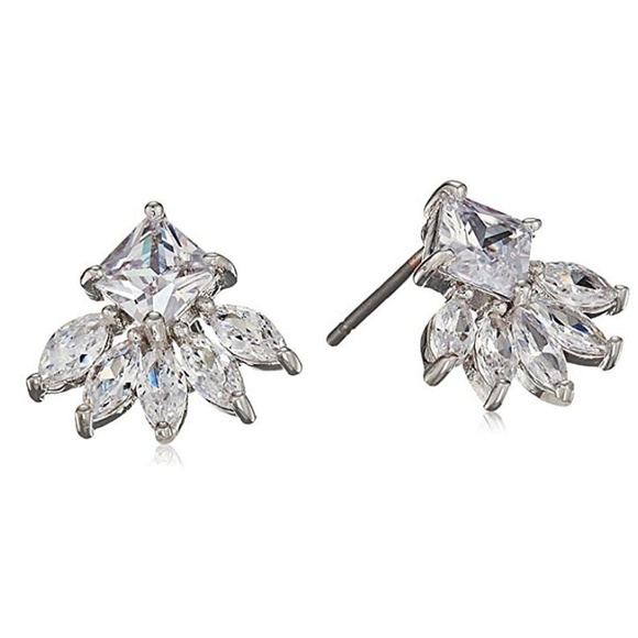 CZ by Kenneth Jay Lane Baguette Cluster Earrings - Picture 1 of 6